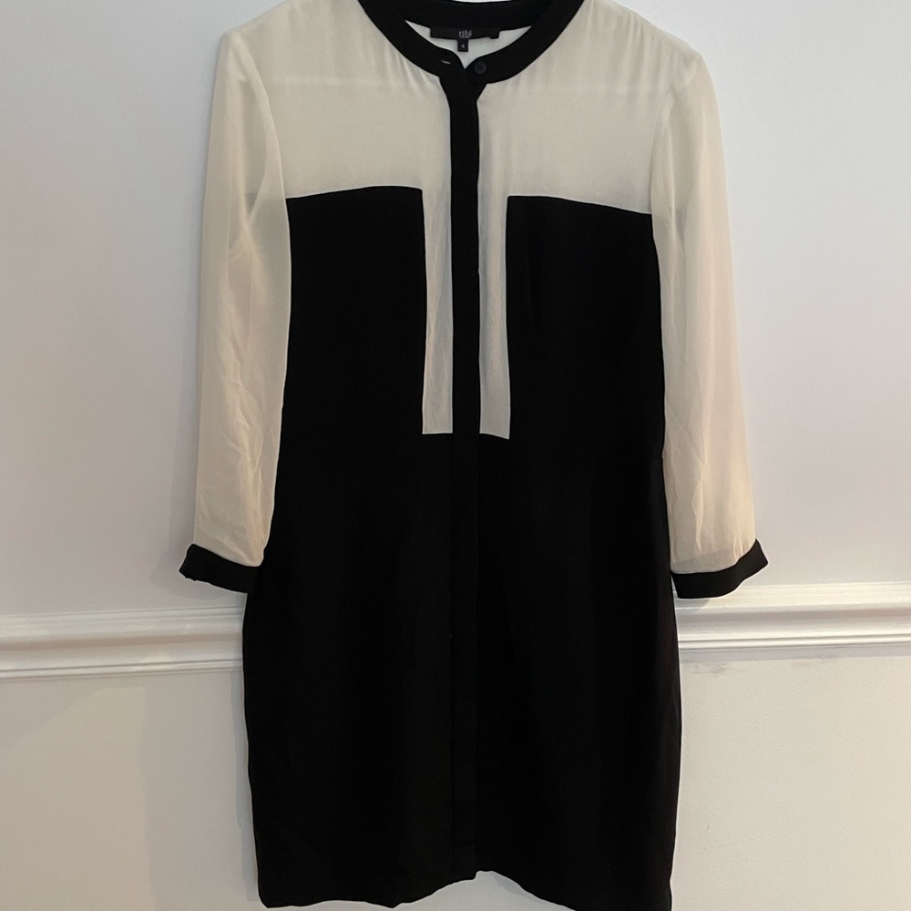 Tibi Blk/White Shift Dress
